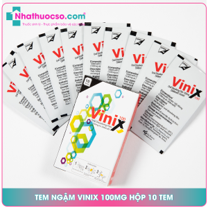 Tem ngậm Vinix 100mg hộp 10 tem