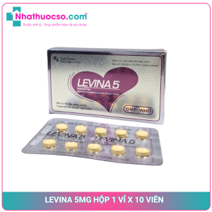 Levina 5mg Hộp 1 vỉ x 10 viên (Vardenafil 5mg)